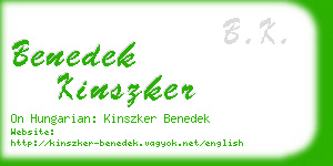 benedek kinszker business card